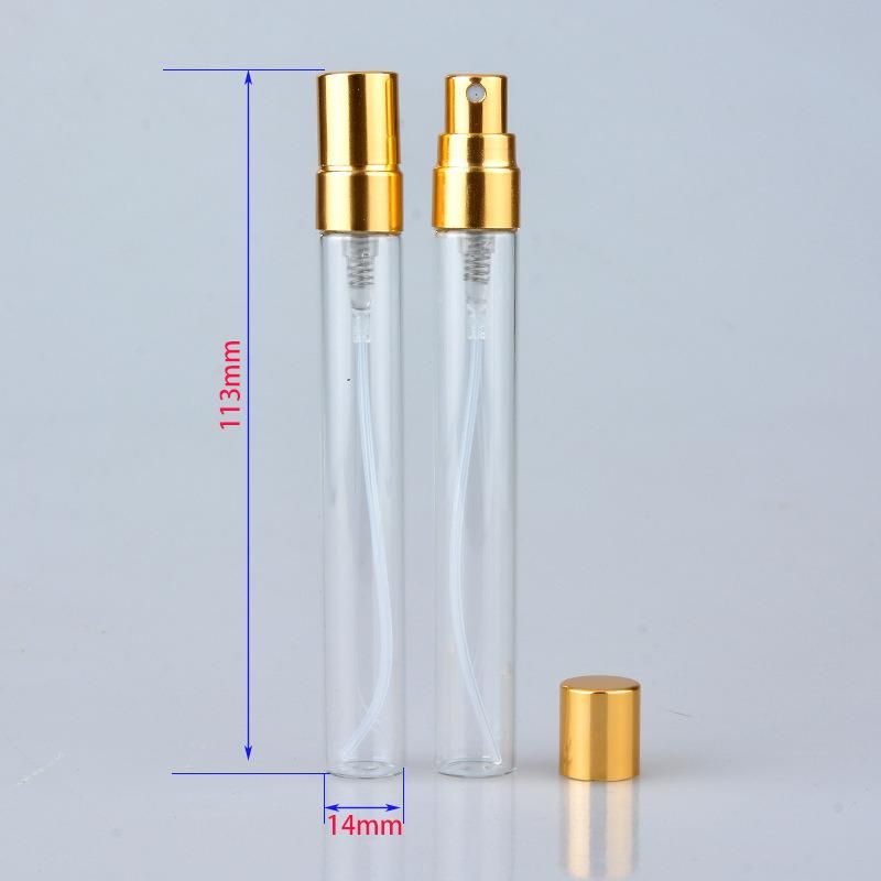 10ml Portable Glass Refillable Perfume Bottle with Aluminum Atomizer Empty Parfum Case for Traveler