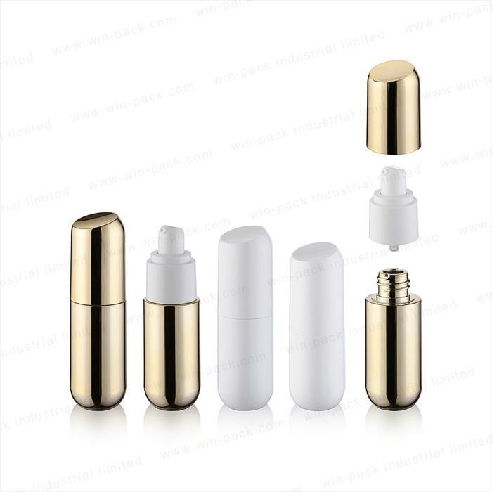 Winpack Hot Sell Empty Shiny Gold Skincare Airless UV Coating Lotion Bottle 20ml 30ml 40ml 50ml