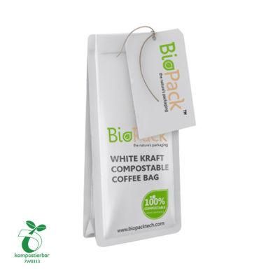 Eco-Friendly Biodegradable Kraft Paper+PLA Side Gusset Bottom Stand up Pouch for Coffee / Tea / Food Packaging