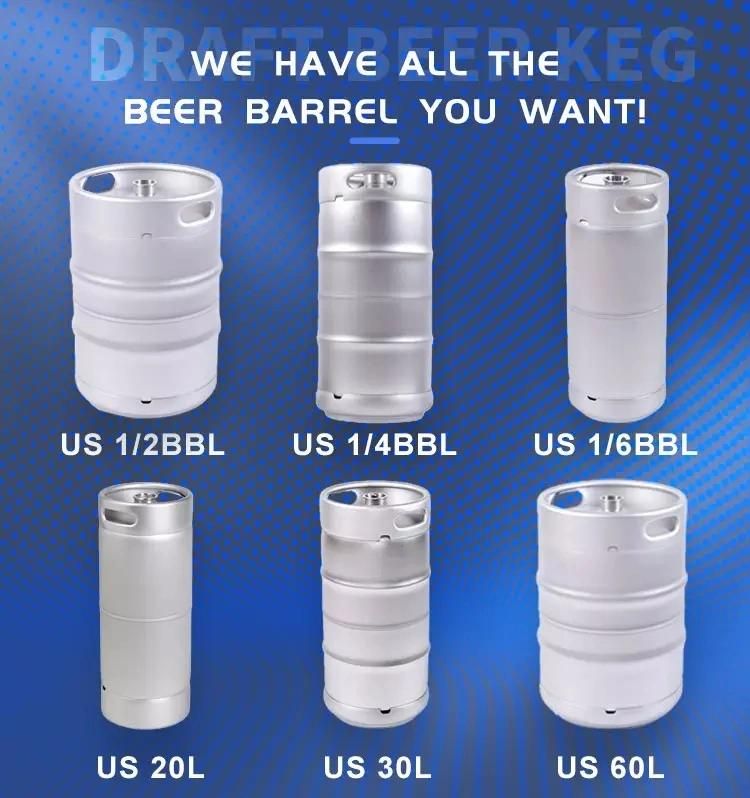1/2bbl 1/4bbl 1/6bbl Stainless Steel Beer Barrel with Us Standard Kegs