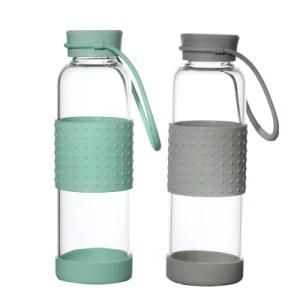 Factory Direct Sale 600ml Water Juice Round Portable Glass Beverage Bottle