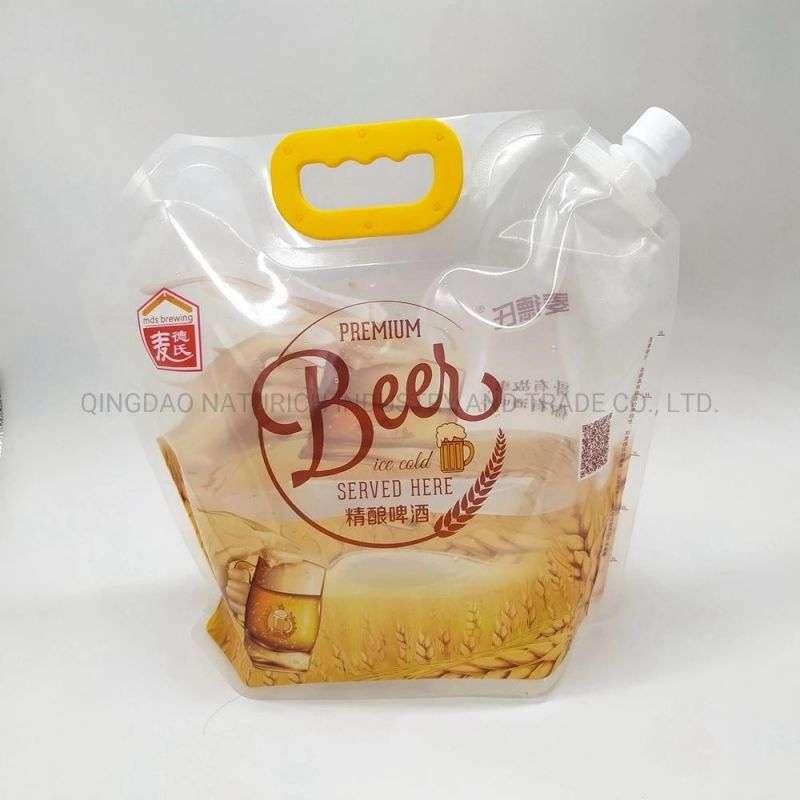 5L Liquid Drink Juice Beer Clear Plastic Bags with Spout