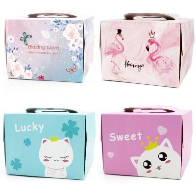 Cheap Custom Cupcake Handle Box Cake Boxes Wholesale
