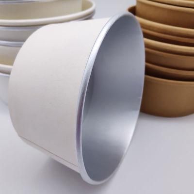 Compostable Paper Bowls Kraft Food Packaging for Disposable Food Container