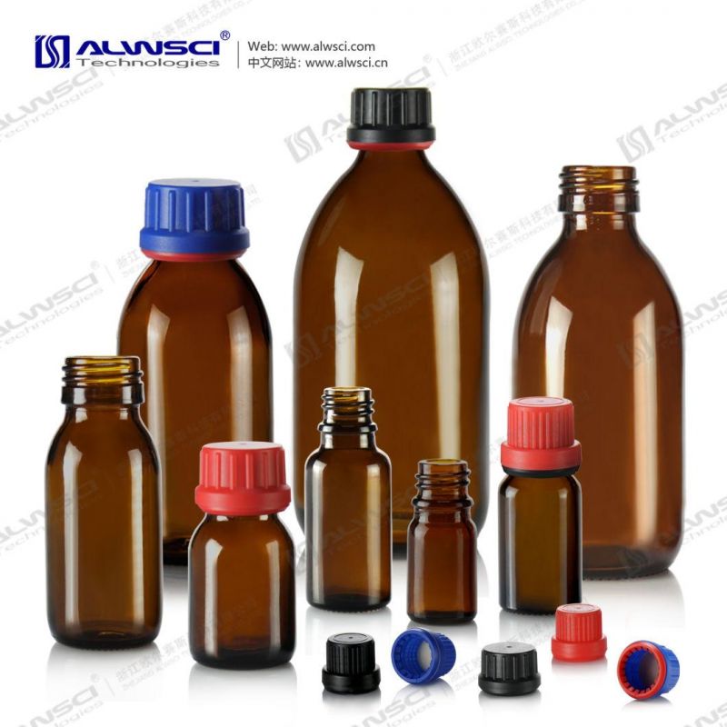 Alwsci Lab Use DIN-28 Tamper-Evident Screw 15ml Amber Storage Bottle for Chromatography