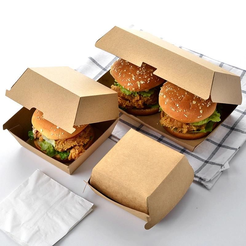 Corrugated Disposable Hamburger Packaging Paper Burger Box