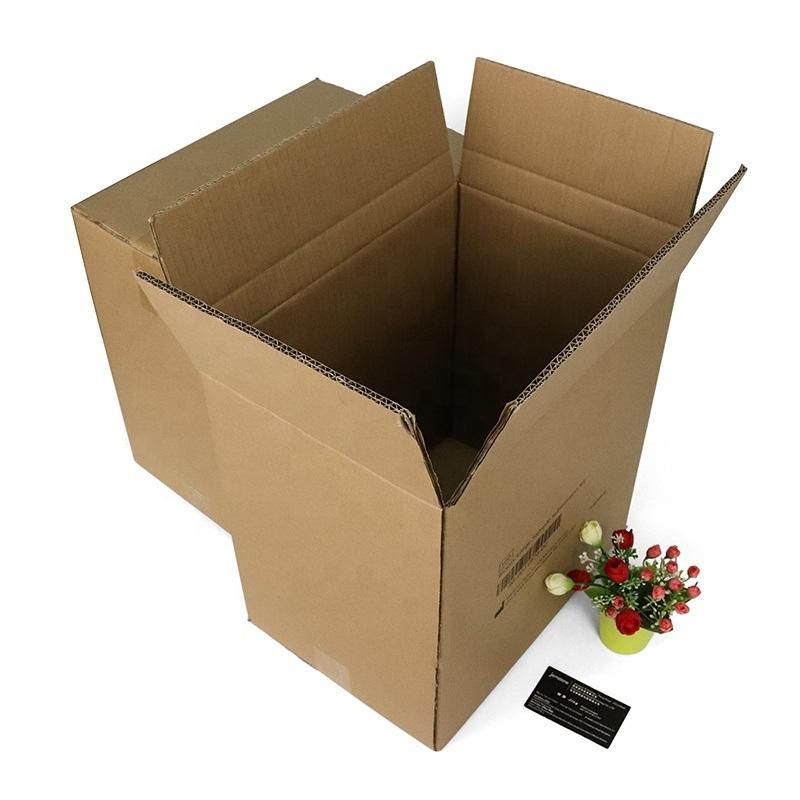 Disposable Recycle Black Printing Kraft Paper Packaging Shipping Corrugated Carton Box