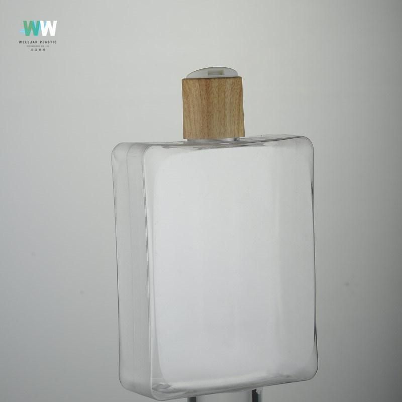 300ml Plastic Pet Square Bottle with Flip Cap