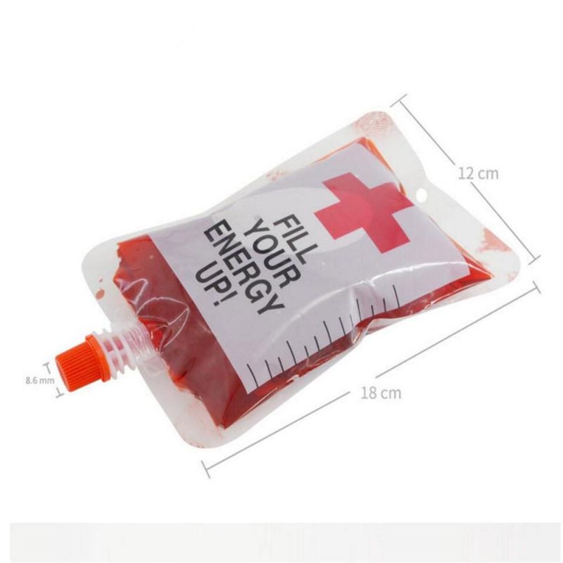 Plastic Blood Bag Shape Beer Cocktail Juice Drink Bag