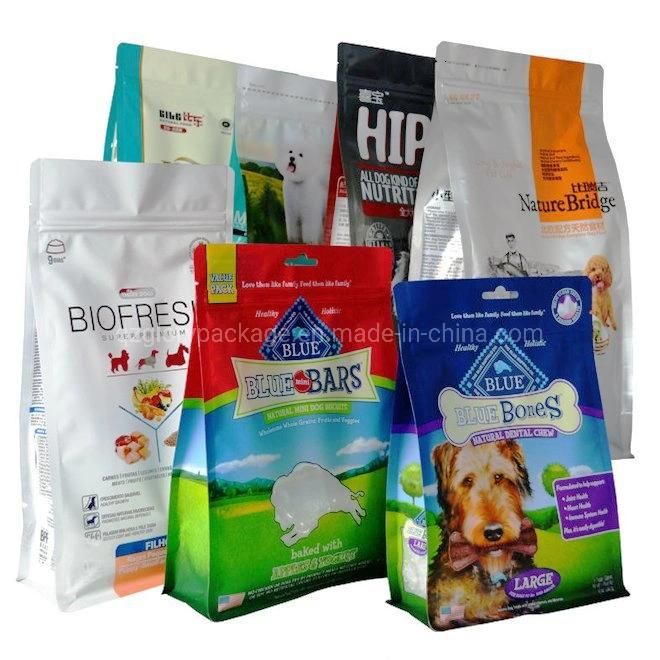 1kg 5kg 10kg 15kg Ziplock Aluminum Foil Resealable Bottom Gusset Plastic Pet Dog Food Packaging Bag