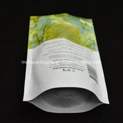Food Ziplock Smell Proof Reclosable Food Grade Stand up Pouches / Plastic Bags with Tear Notches/Clear Windows
