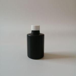 250ml Plastic PE Flat Shoulder Matt Black Bottle with Screw Cap