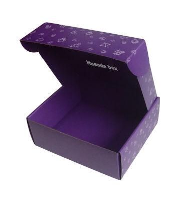 Hot Sell Custom Purple Printing Corrugated Packaging Gift Box for Clothes