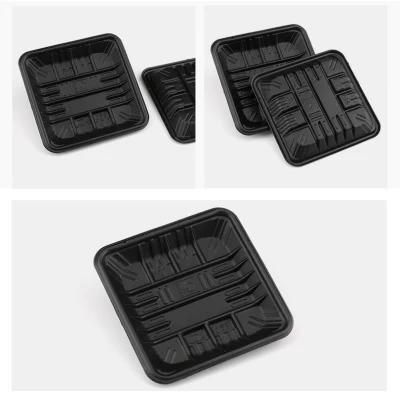 disposable wholesale black plastic trays for vegetable and fruit