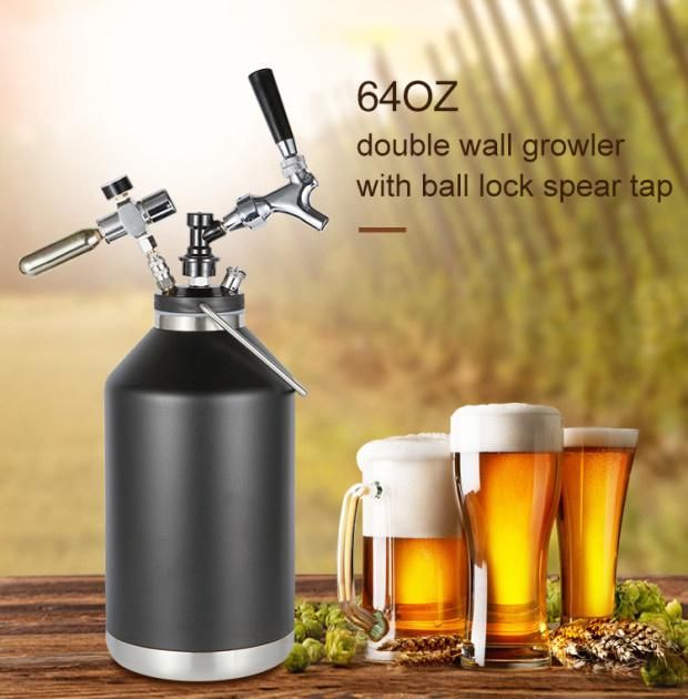 Stainless Steel Insulated Gold Armature 32oz Inox Beer Kombucha Growler