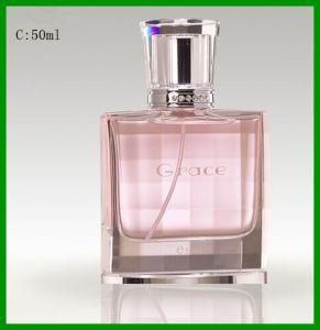 Luxury 50ml Polished Perfume Sprayer Glass Bottle with Acrylic Lid