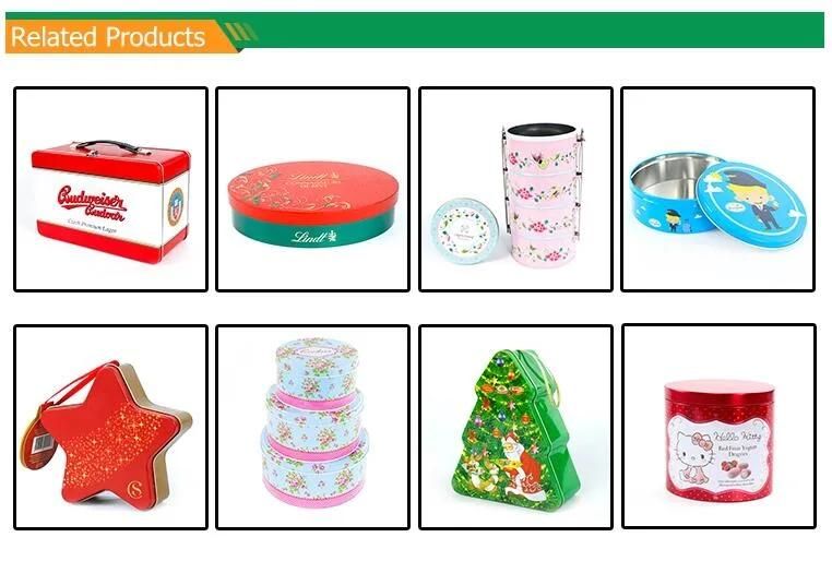 Factory Direct Sale High Quality Round Tin Box, Square Tin Box, Christmas Tin Box