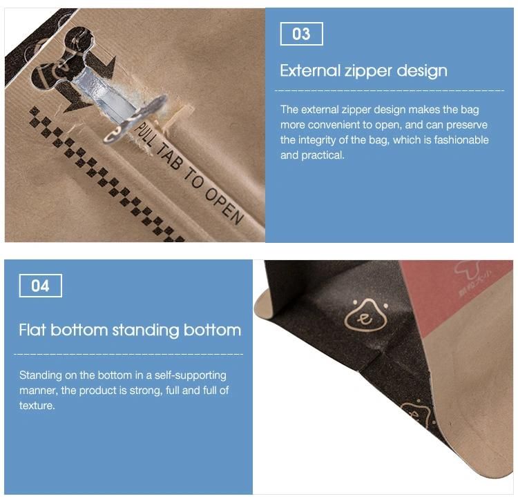 2020 OEM new products white kraft paper pouch bag for roasted coffee beans packing