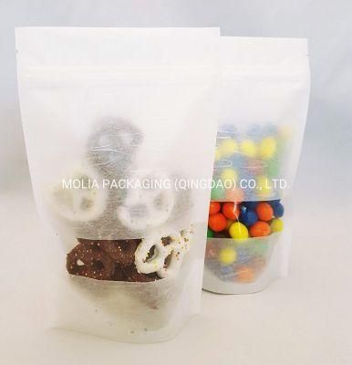 Custom Printed Biodegradable Stand up Pouch Candy Plastic Packaging Bag with Clear Window