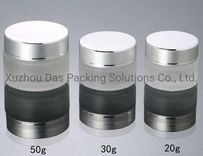 Free Sample Clear Cosmetic Glass Jar with Silver Lid 100ml Luxury Cosmetics Jar Glass Container