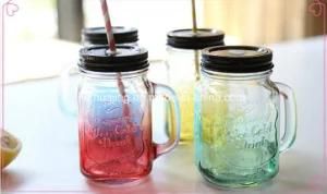 16oz Color Drinking Glass Mason Jar