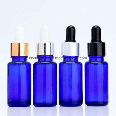 10ml 15ml 30ml Cobalt Blue Glass Essential Oil Dropper Bottle for Cosmetic Packing