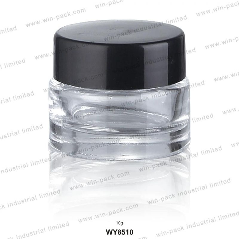 Empty Luxury White Frosted Clear Glass Jar for Cream Cosmetic Packing 15g 30g 50g 100g