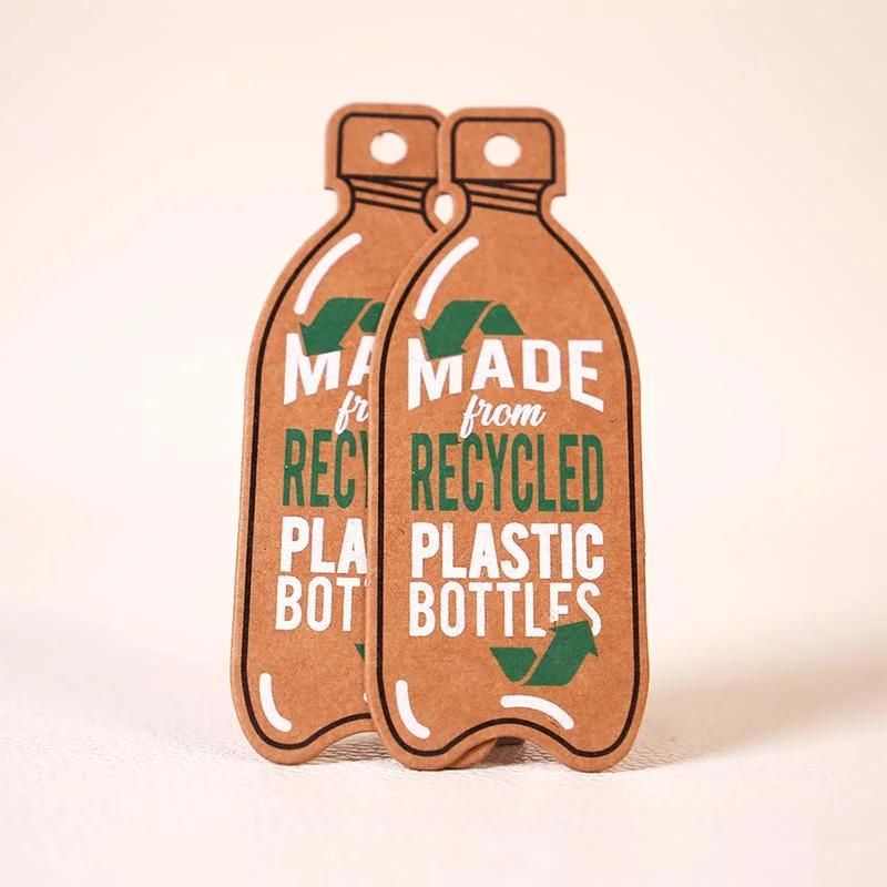 Brown Kraft Paper Card Printing Die Cut Glass Bottle Wine Hang Tag