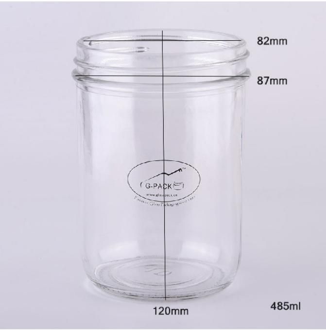 Straight Side Glass Jar with Plastic Cap for Food Packing