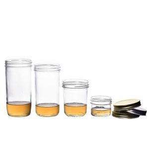 Factory Wholesale Empty Transparent Round Durable Glass Food Jars for Food Storage