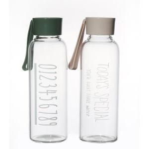 Round Bottle Printed Bottle Water Glass Bottle for Home Use