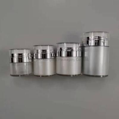 Luxury 20g 30g 50g Press Airless Cosmetic Facial Care Cream Jar Plastic Packaging Container