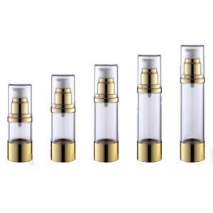 20-50ml Plastic Airless Bottle with Gold Pump and Base