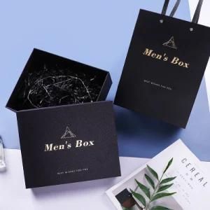 High-End Fashion Best Man Accompaniment Gift Black Gift Box Cardboard Paper Box Heaven and Earth Cover