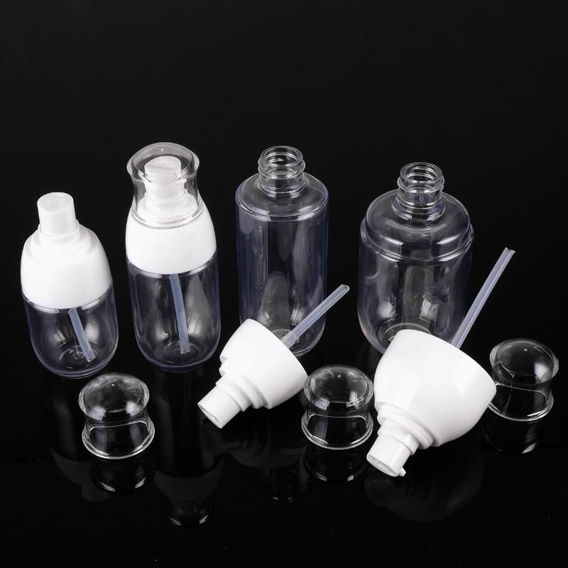Low Price Round Lotion Bottle Cosmetic Clear 40ml 60ml 80ml 100ml Transparent Plastic Bottle