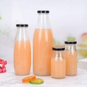 250ml 300ml 500ml 750ml 1L Clear Glass Juice Bottle Glass Milk Bottle with Screw Cap Glass Bottle