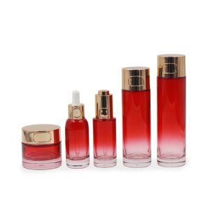 30ml/50g Cosmetic Packaging Lotion Glass Bottle with Press Button Cap