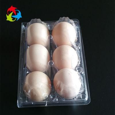 6 Cells Chicken Egg Carton Clear Plastic Egg Tray