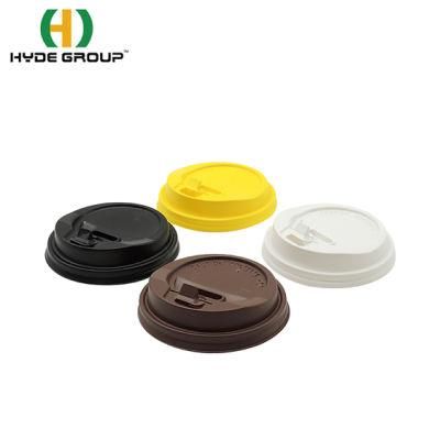 Paper Coffee Cup Switch Brown Lip Plastic Lid