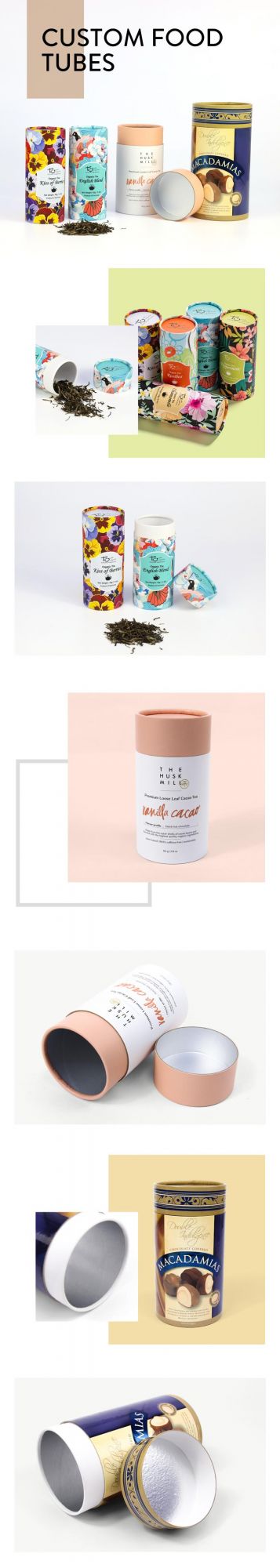 Firstsail Custom Special Surface Finishing White Round Shape Paper Tube Package Gift Cosmetic Clothing Electronics Cylinder Packaging