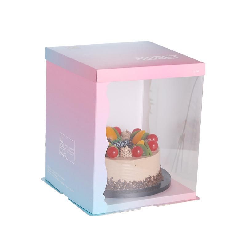 Clear Transparent Wedding Tall Cake Boxes Customizable Wholesale Bakery Cake High Quality Packaging Transparent Cake Box