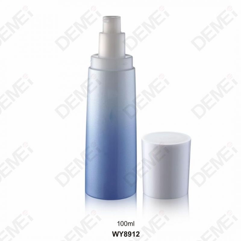 40/100/120ml 50g Cosmetic Skin Care Packaging Gradient Blue White Toner Lotion Glass Bottle and Cream Jar with White Cap