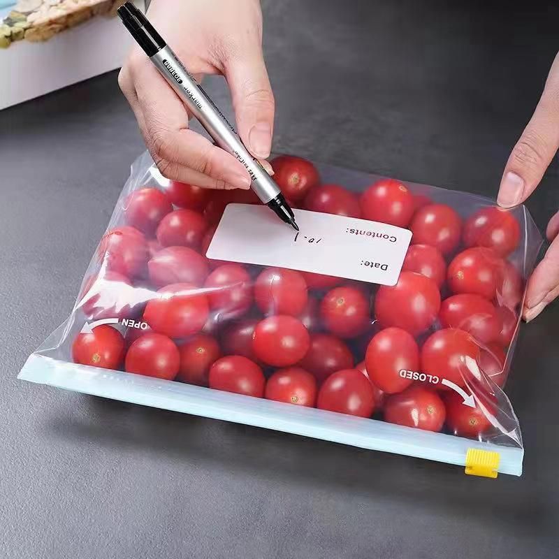 Single/Double Zipper Food Bag Plastic Slider Bag Veggies Frozen Accessory Cosmetic Ziplock Bag Zipper Bag