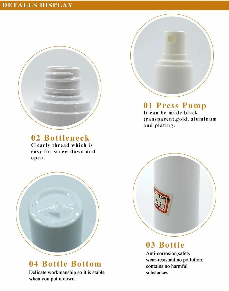 180ml Round Pet Mist Bottle with Sprayer for Cosmetic Packaging