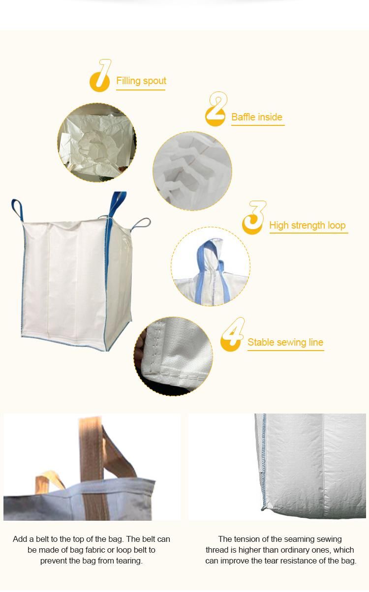 Custom 1.5 Ton FIBC Jumbo Bag with Two Side Mesh PP Bulk Bag