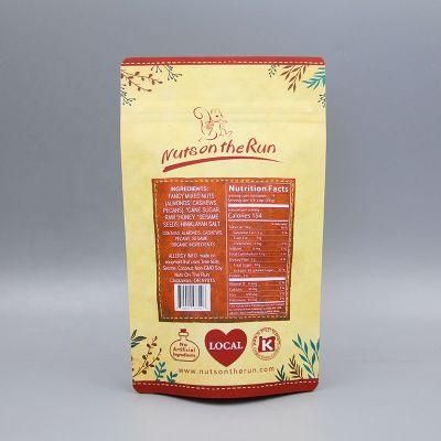 Bio-Degradable Environment-Friendly Kraft Paper Bag Stand up Zipper Digital Printing Packaging Bag with Clear Window