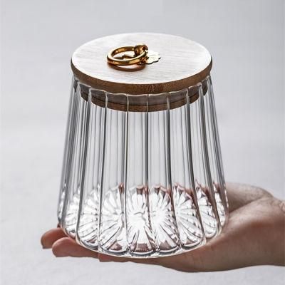 600ml Round Glass Food Storage Jar with Wooden Lid
