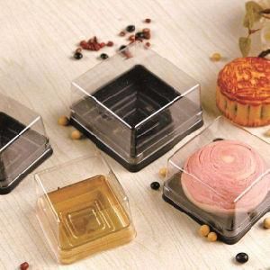 Black Bottom with Clear Lid Plastic Moon Cake Box
