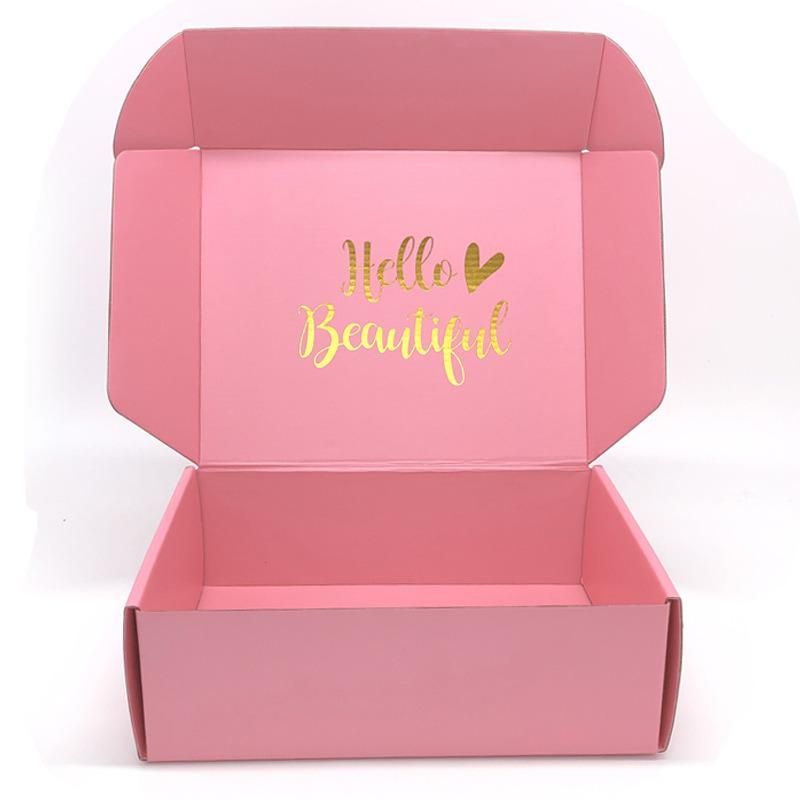 [Baiyue]Double-Sided Printing Pink Airplane Box Hairpin Jewelry Gift Packaging Box Custom Logo Extra Hard Color Custom Box