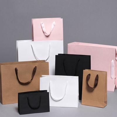Custom Logo Printed Luxury Shopping Handbag Paper Bag with Handle